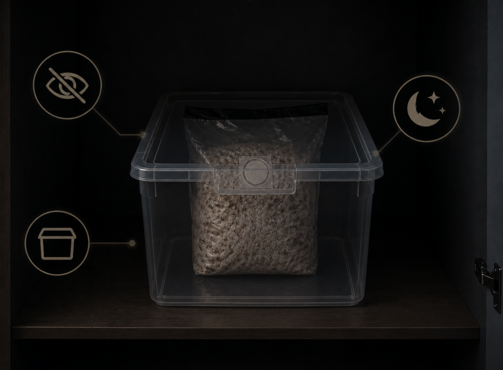 beginner mushroom grow kit in colonisation conditions